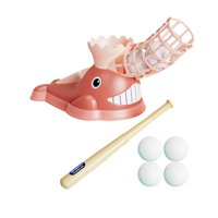 Magideal - Máquina De Lanzamiento Para Niños, Juego De Béisbol, Máquina De Bateo, Juego De Béisbol Semiautomático, Para Exteriores, Niños, Niñas, Niños Pequeños 6 Pelotas De Béisbol