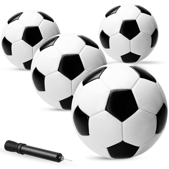 Balones de fútbol PlayBolt talla 4 (paquete de 4) con bomba
