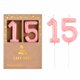 thumbnail image 1 of Vela CAKE CODE 7 cm Rosa Dorado Número 15 – Pack de 2, 1 of 6