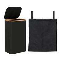 Bothyi - Cesta De Almacenamiento De Ropa Sucia, Organizador De Papelera, Organización De Hotel, Cesta De Lavandería, Color Negro