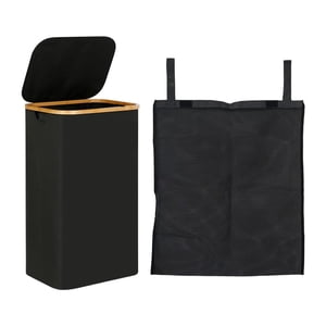 Bothyi - Cesta De Almacenamiento De Ropa Sucia, Organizador De Papelera, Organización De Hotel, Cesta De Lavandería, Color Negro