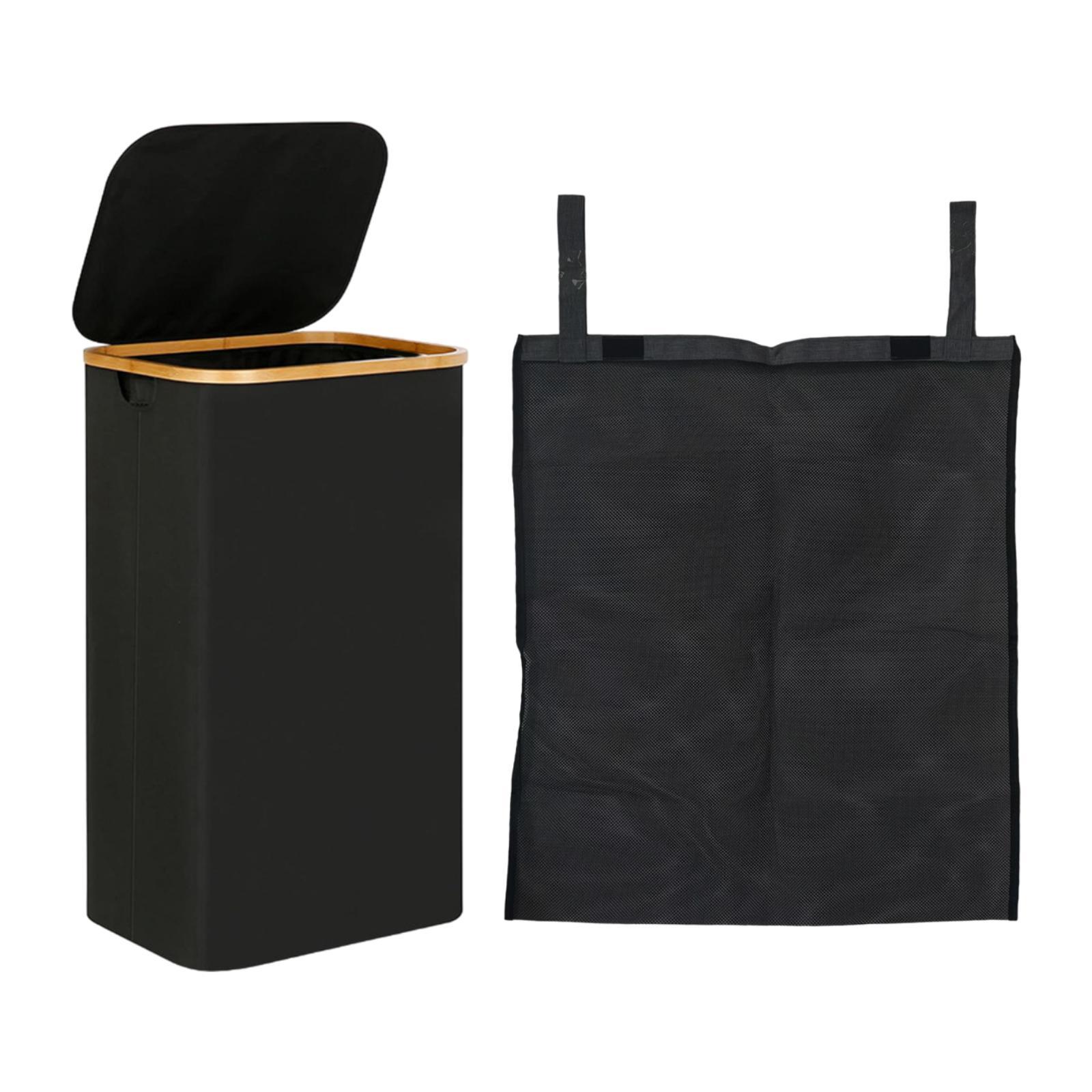 Bothyi - Cesta De Almacenamiento De Ropa Sucia, Organizador De Papelera, Organización De Hotel, Cesta De Lavandería, Color Negro