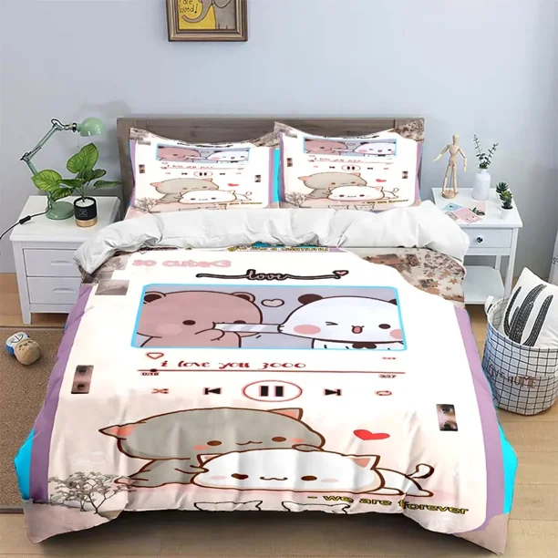 Exquisite Cartoon B-bubu Anime Digitaling Bedding Set Duvet Cover Comforter Bed Youth Kids Girl Boys Gift Home Textiles Bed Sheets