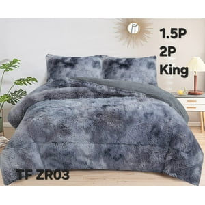 Aladdins Shop - Cobertor De Invierno Peludo Con Chiporro King Color Gris Jaspeado