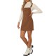 thumbnail image 4 of INSPIRE CHIC Falda de Tirantes con Textura de Pana para Mujer, Vestido Pinafore en Línea A para Regreso a Clases con Tirantes Ajustables y Cremallera Lateral Caramelo S, 4 of 6