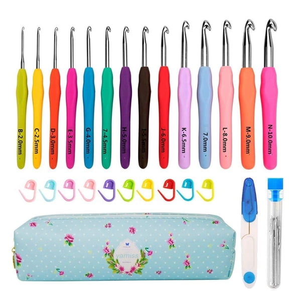Juego De Ganchillos De 2 Mm (b) 10 Mm (n) Con Funda Y Accesorios