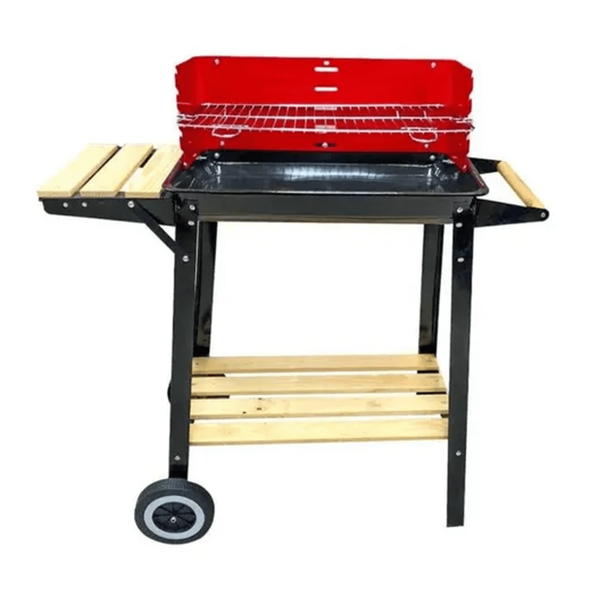 Genérico - Parrilla De Asado Con Rueda Y Repisa 85x28x80cm Bighouse