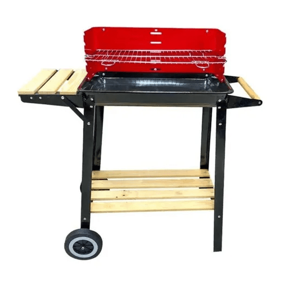 Parrilla De Asado Con Rueda Y Repisa 85x28x80cm Bighouse