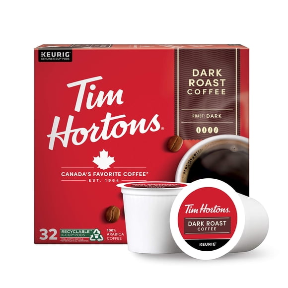 Cápsulas de café Tim Hortons Dark Roast, compatibles con 32 K-Cups