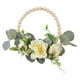 thumbnail image 2 of Corona De Cuentas De Madera Rústica Con Flores Guirnalda De Puerta Delantera Decoración Interior Amarillo, 2 of 5