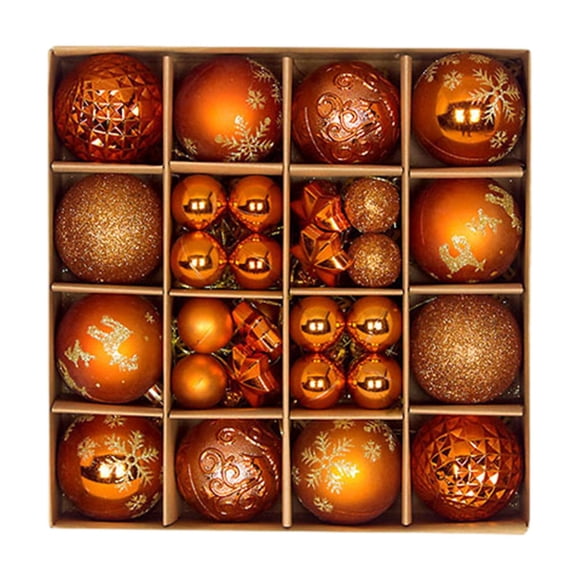 Juego De 44 Adornos De Bolas Navideñas DIY Para Aniversario, Oficina, Restaurante, Bronce