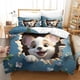 thumbnail image 2 of Juego de funda nórdica con estampado de perro, juego de ropa de cama con funda nórdica estilo anime 3D con fundas de almohada, microfibra suave para adultos, adolescentes y niños, 3 piezas., 2 of 3