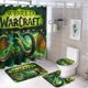 thumbnail image 1 of World of Warcraft-theme 4-Piece Shower Curtain Set with Rugs, Waterproof Bathroom Decor Set Includes Bath Mat, U-Shaped Rug, Toilet Lid Cover and Curtain with Hooks, 1 of 6