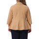 thumbnail image 2 of Blazers de Negocios Casual Abiertos con Peplum y Solapa de 3/4 Mangas para Mujer de Talla Grande de Agnes Orinda 3X Caqui, 2 of 8