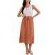 thumbnail image 2 of INSPIRE CHIC Falda Vintage de Lunares para Mujer, Falda Midi de Línea A Plisada Casual con Cintura Elástica S Naranja Quemado, 2 of 6