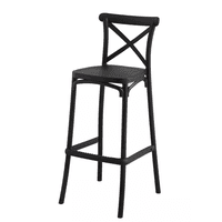 Habita2 Chile - Taburete Polipropileno Apilable Con Apoyapies Danubio 65Cm - Negro