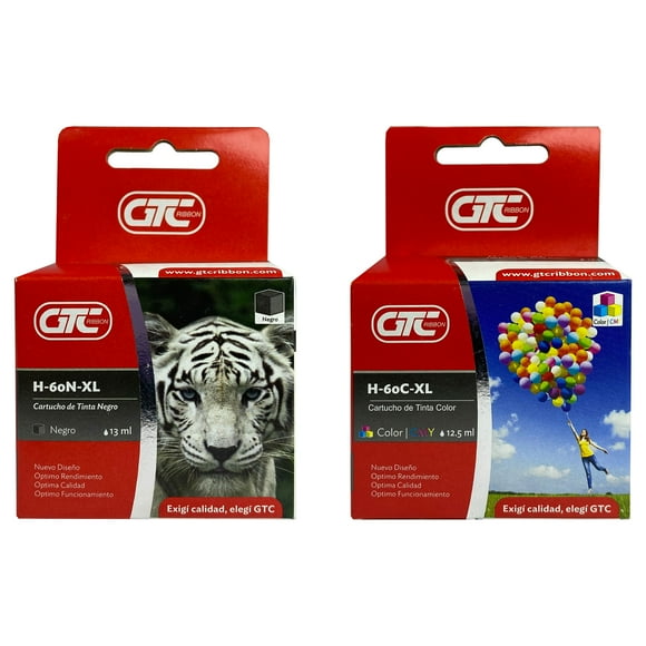 Pack 2 Cartuchos para Hp 60xl Negro Y Colores