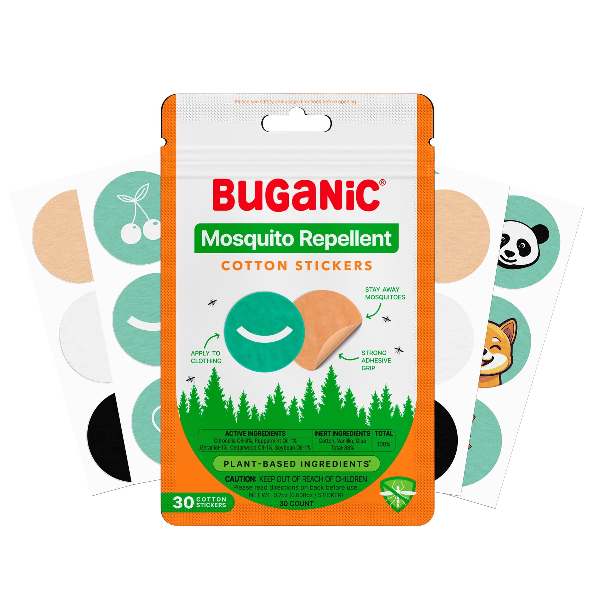Pegatinas Repelentes De Mosquitos Buganic Sin Deet De Algodón