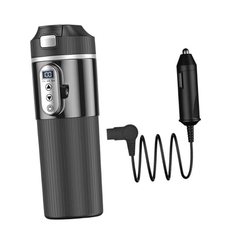 Bothyi - Taza Calefactora Para Coche, Taza De Agua Eléctrica Para Preparar Té, Café, Bebidas, Color Negro