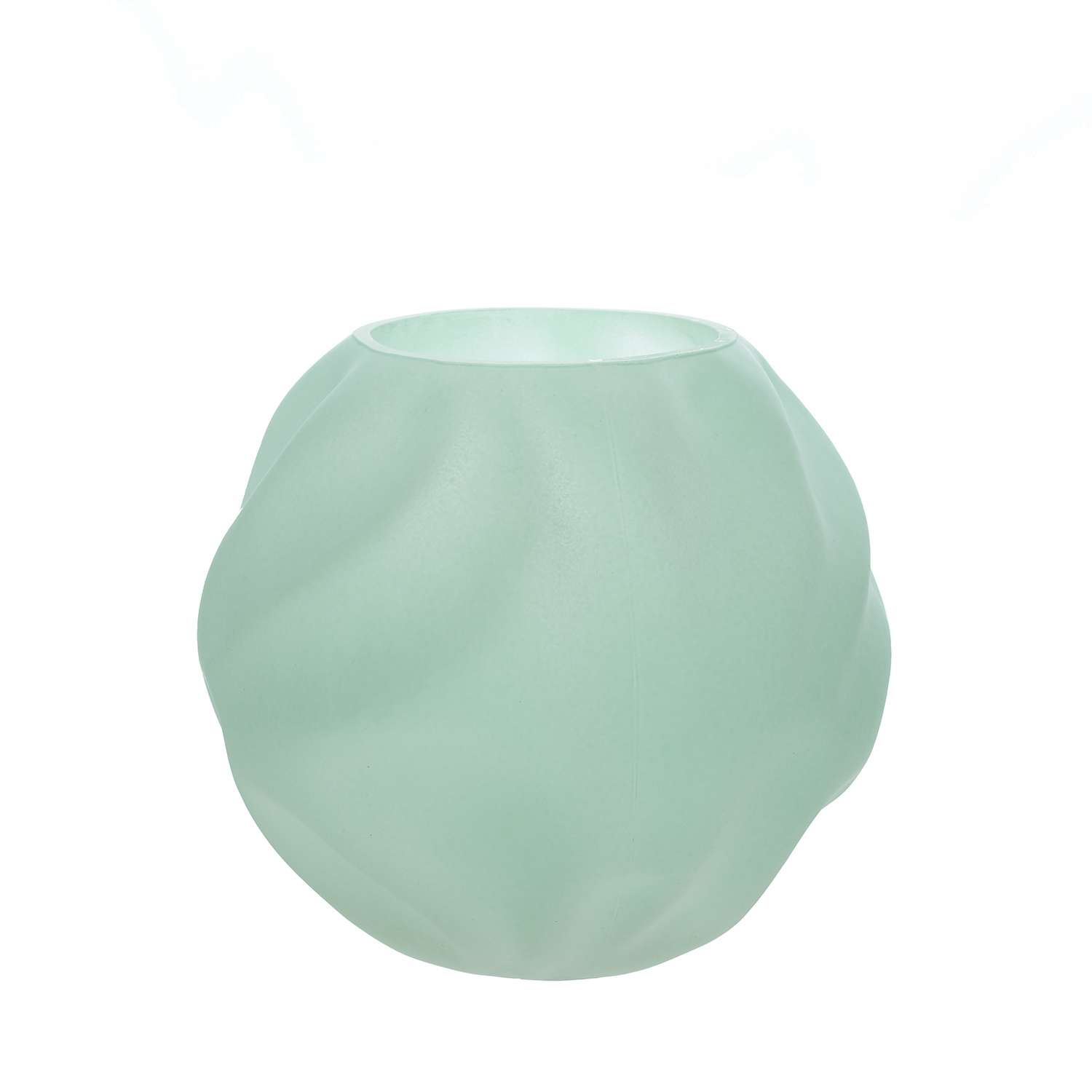 Homeessentials - Florero Pecera De Vidrio Verde Menta 18 Cm
