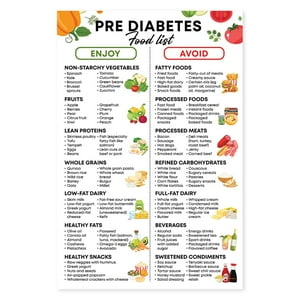 Genérico - Póster Con Lista De Alimentos Para La Prediabetes, 30 X 45 Cm, Sin Marco, Diabetes Tipo 2