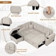 thumbnail image 3 of 84.75" Sleeper Sofa Bed,2 in 1 Pull Out sofa bed L Shape Couch with Storage Ottoman for Living Room,Bedroom Couch and Small Apartment, Beige, 3 of 3