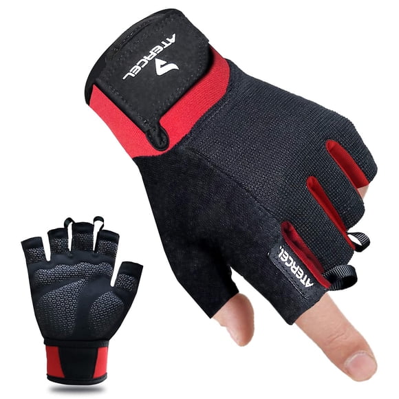 Guantes de entrenamiento ATERCEL para hombre y mujer (rojos, M)