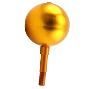 Genérico - Adorno Superior Con Forma De Bola Para Asta De Bandera, Acabado De Aluminio Anodizado Dorado, 3 Pulgadas