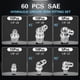 thumbnail image 2 of Kit de accesorios de engrase Akeoil, 60 unidades, BSP de 1/4 y 1/8 pulgadas con funda, 2 of 7
