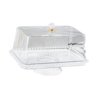 Bothyi - Soporte Para Tartas Con Tapa, Estilo Europeo, Bandeja Para Servir Para Cocina, Bodas, Cumpleaños, Base Transparente, 42,5 Cm