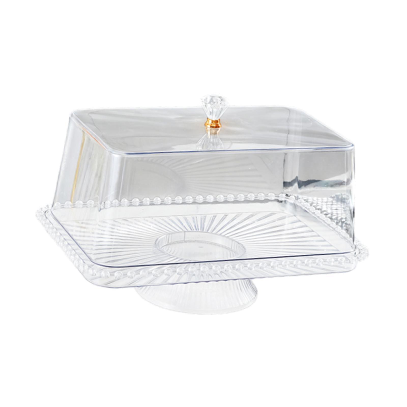 Bothyi - Soporte Para Tartas Con Tapa, Estilo Europeo, Bandeja Para Servir Para Cocina, Bodas, Cumpleaños, Base Transparente, 42,5 Cm