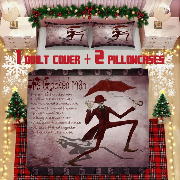 Crooked Leg for Man Nursery Rhyme Soft Printed Bedding Set Polyester Fabric Decorative & Warm