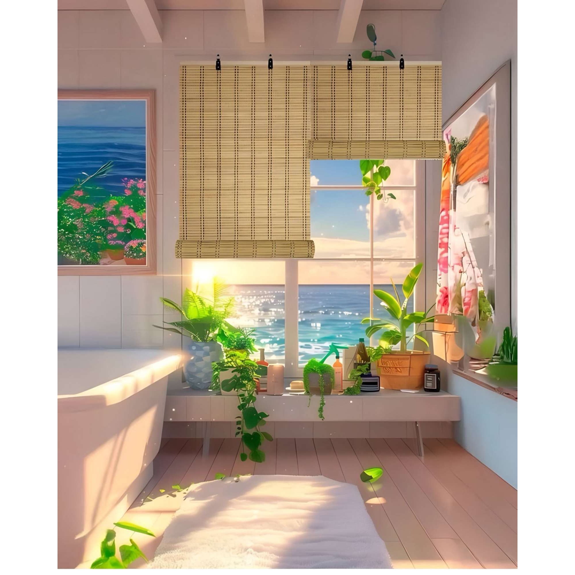 Todo Para El Hogar - Cortina Perciana Bambu 150x180 Esterilla Enrollable