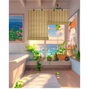 Todo Para El Hogar - Pack De 2 Cortinas Perciana Bambu 120X180 Esterilla Enrollable