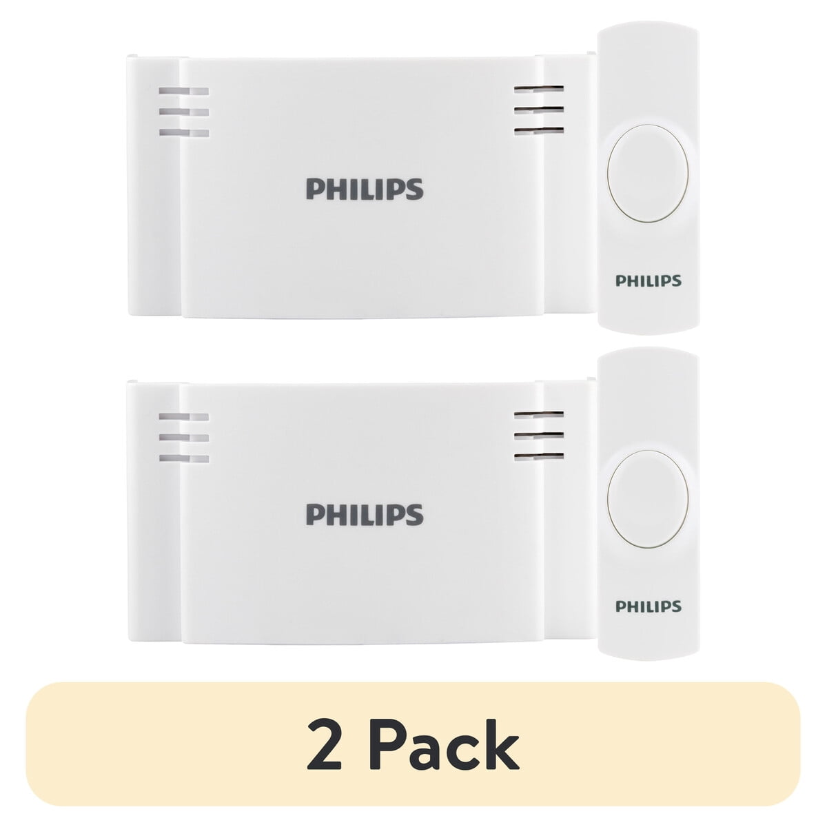 Timbre Inalámbrico Philips Kit 2 Pack 2 Melodías 45m Blanco