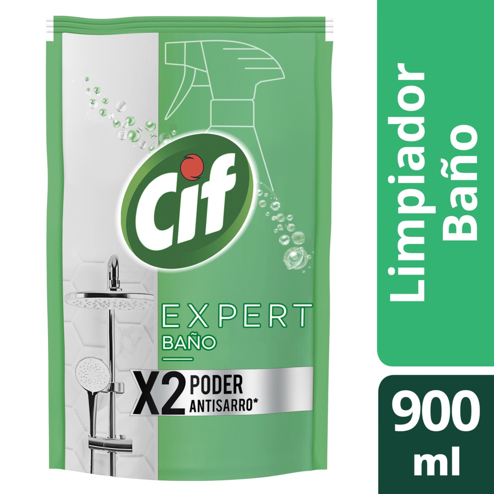 Limpiador Líquido Desinfectante Baños Recarga Doypack 900 ml Cif