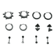 thumbnail image 2 of Pack 6 Pares Aretes Hombre Con Piercing, Arracadas Hombre, 2 of 3