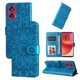 thumbnail image 1 of Funda tipo cartera FOXDOCK para Motorola Edge 50 Fusion , diseño girasol en relieve, cuero PU, cierre magnético, soporte y tarjetero, 1 of 5