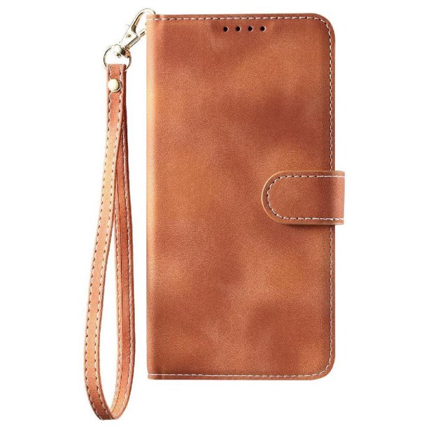 Funda Cartera para Samsung Galaxy S23 Tapa con Ranuras, Soporte y Correa Marrón