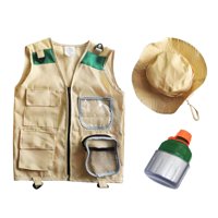 Magideal - Conjunto De Chaleco Y Sombrero De Carga Para Niños Kits De Explorador Para Niños Kits De Aventuras Al Aire Libre Para Niños Pequeños Niñas De 3 A 12