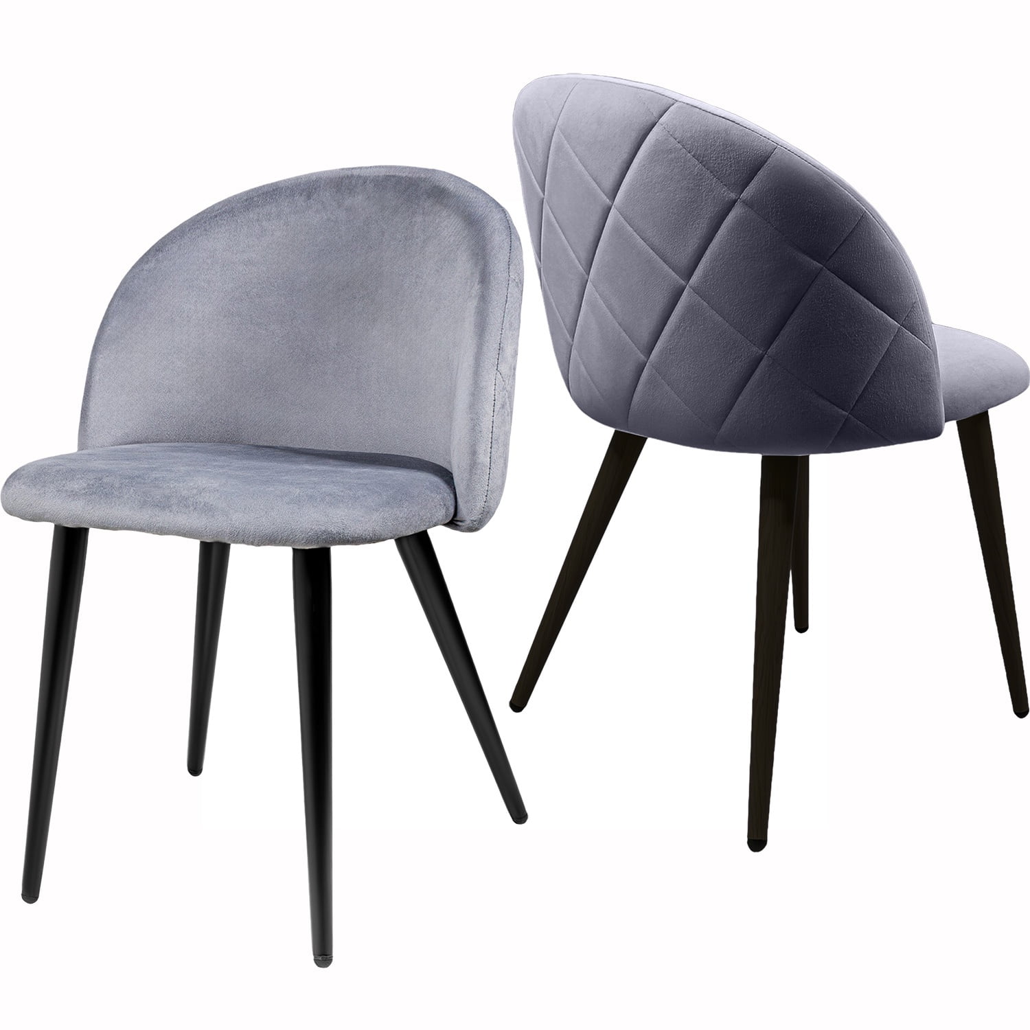 Habita2 Chile - Pack 2 Sillas Sitiales Nordic Felpa Black - Gris