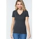 thumbnail image 1 of Saronite Camiseta Básica de Punto Henley de Manga Corta con Cuello en V, Gris Carbón (para Mujer), 1 of 4