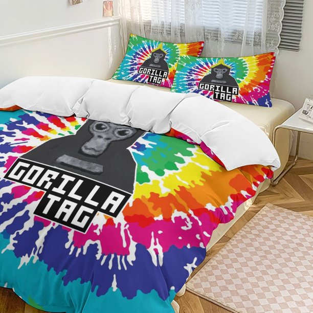 Tie Dye Bananas Gorilla Tag Comforter Set Soft 3 Pcs Twin Bedding Sets Thicken for All Season