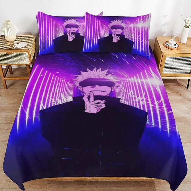 Juego de 3 piezas de ropa de cama con dibujos animados, cómoda y ligera, disponible en varios tamaños.