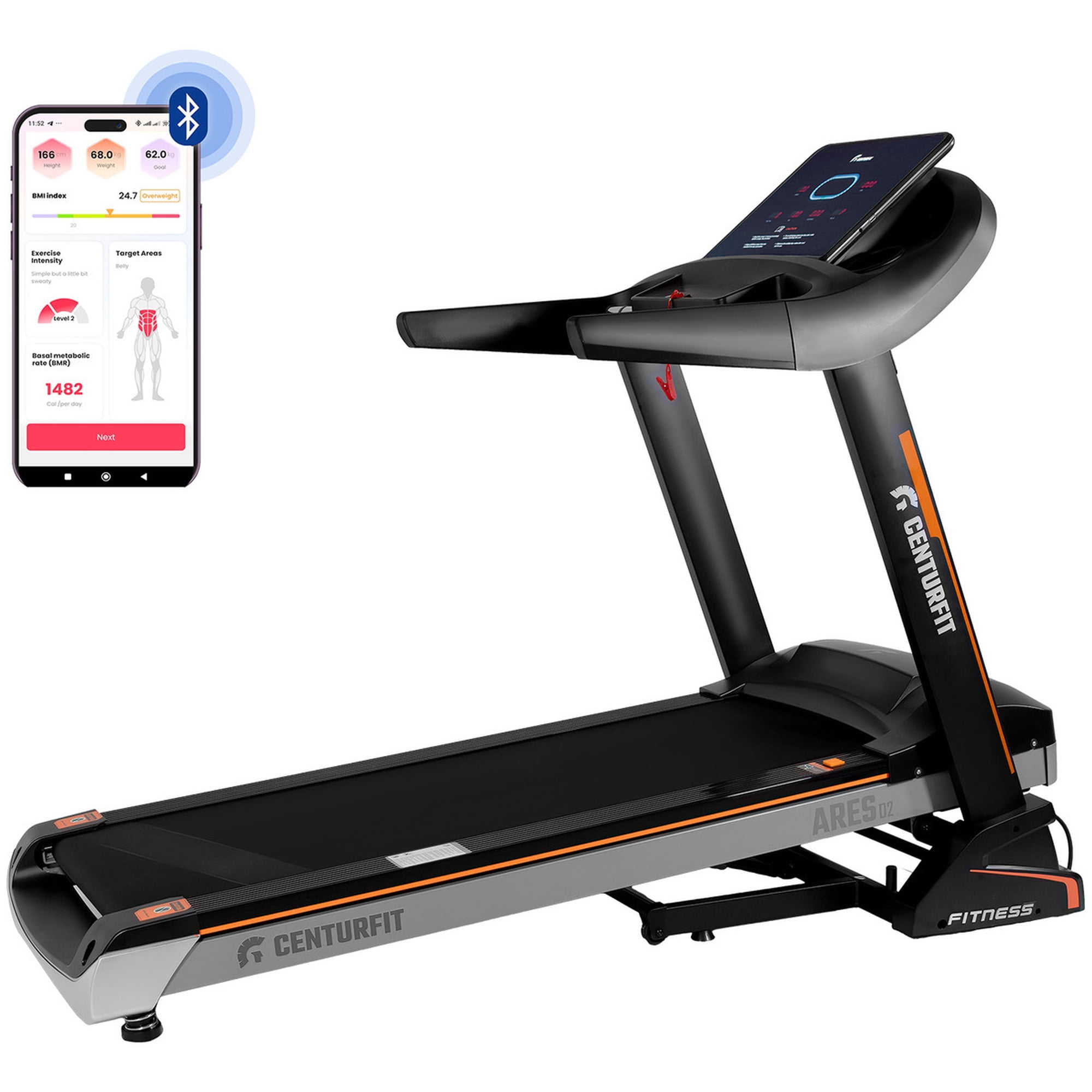 Centurfit - Trotadora Electrica Pro 18km/h 4.2 Hp 15niv Autoinclinacion