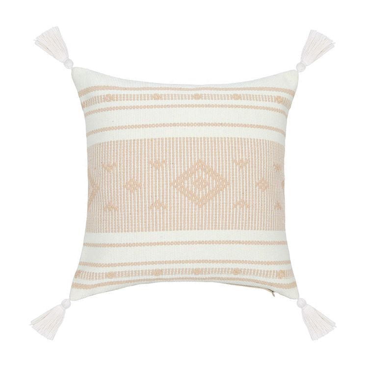 Todo Hogar Santiago De Chile - Cojin Kilim Con Borlas 45cm X 45cm Café Claro
