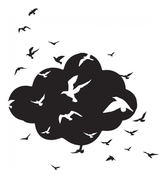 Rienda Libre Graphics - Decomural Birds Clouds Ws-44248