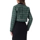 thumbnail image 3 of INSPIRE CHIC Chaqueta Corta de Tweed para Mujer con Cuello Mao, Doble Botonadura, Elegante Blazer de Cuadros para Oficina XS Verde, 3 of 6