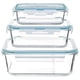 thumbnail image 1 of Pack X 3 Taper Hermético Vidrio Comida 410ml 680ml 1040ml, 1 of 5