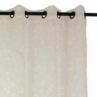 Masel - Set 2 Cortinas Velo Bordado Teresita 1.40 X 2.25 Blanco